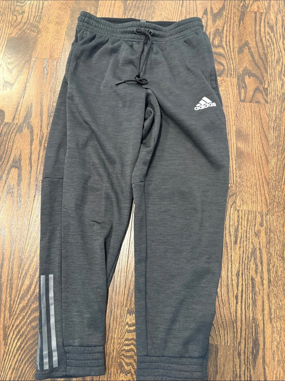 adidas Black Mens Jogger Sweatpants with Reflective Stripes Size M